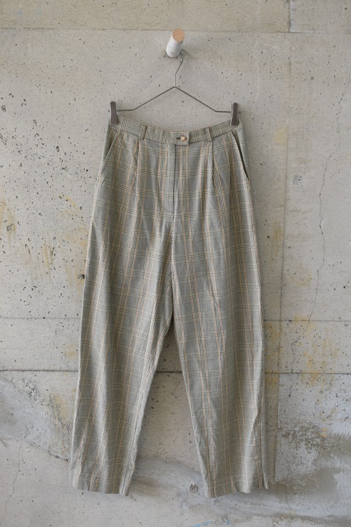 Calm check wide tapered pants