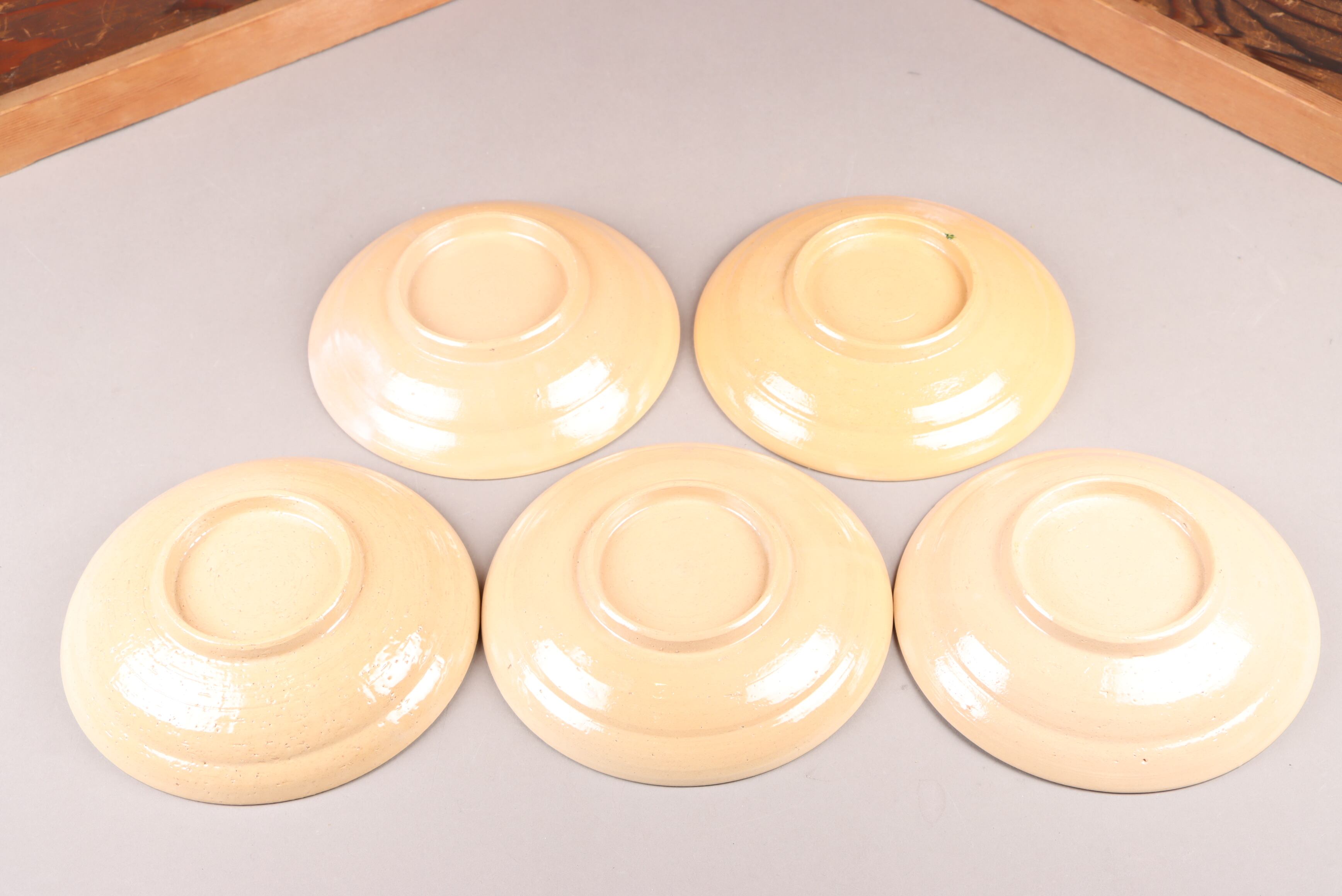 楽焼 士郎作 中皿 五寸 絵替 五枚組 共箱 | (有)新原美術