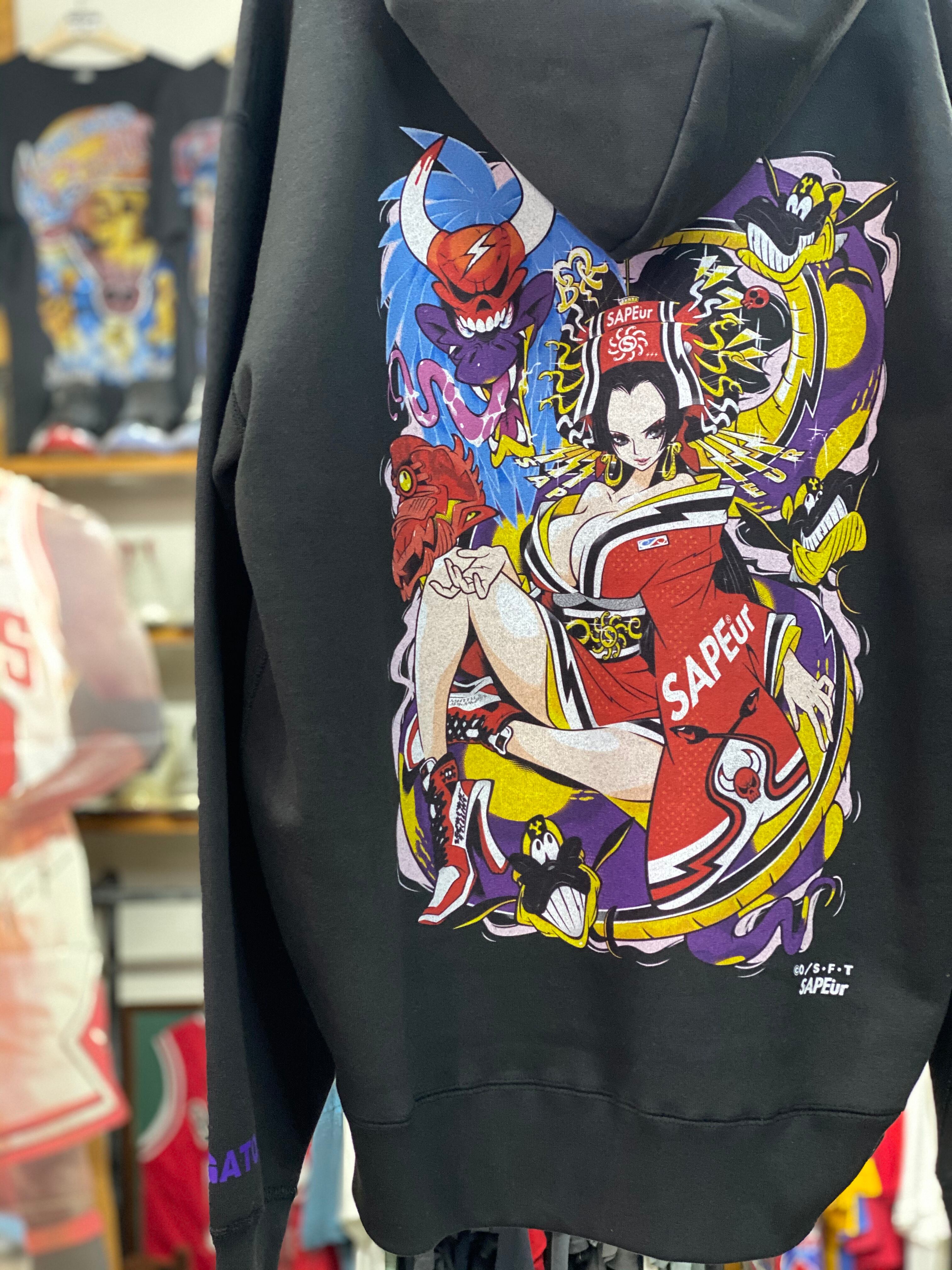 SAPEur × ONE PIECE Boa Hancock HOODIE BLACK LARGE 110JB4351  