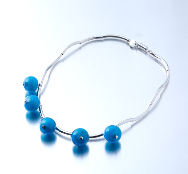 【Alessia (アレッシア)】 チョーカーネックレス (スモーキーブルー )