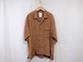 WHOWHAT”OPEN COLLAR SHIRT BROWN”