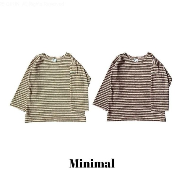 【取寄/韓国直送】MINIMAL  クレヨンストライプTシャツ｜秋服｜韓国子供服｜26/AT