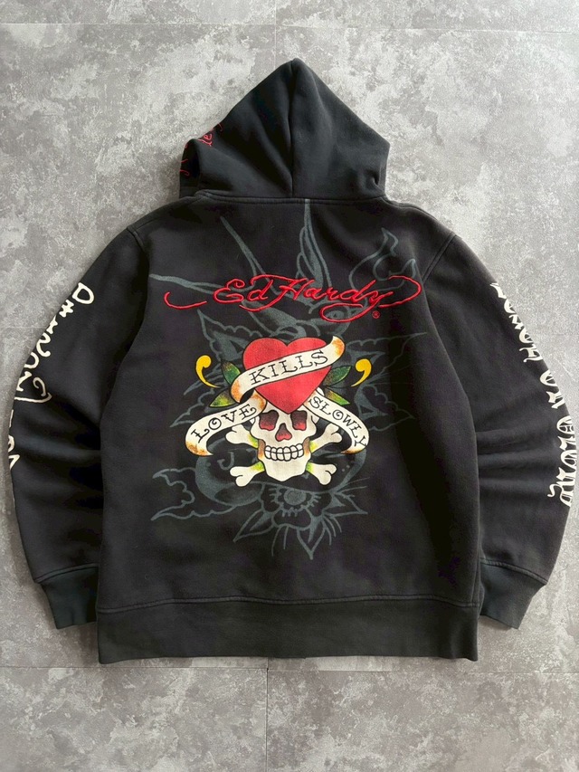 Ed Hardy Love Cross Tattoo Zip Hoodie