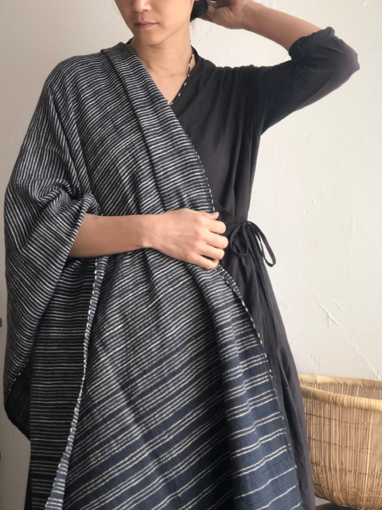 SABAHAR 手織綿ショール 70x220