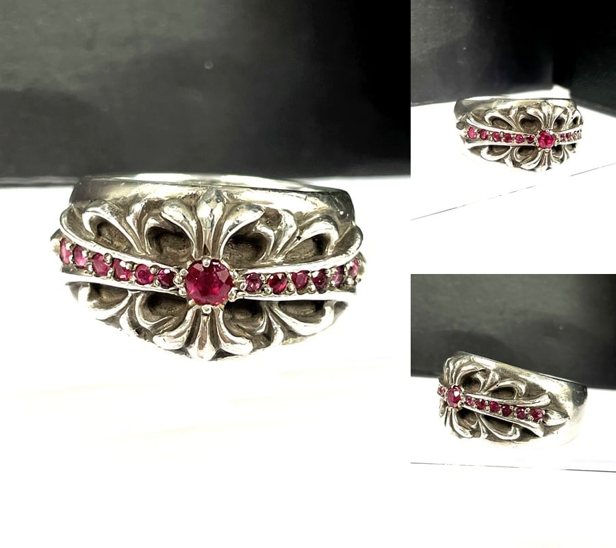 CHROME HEARTS クロムハーツ フローラルクロスリング with 純正 CHROME HEARTS クロムハーツ フローラルクロスリング with 純正