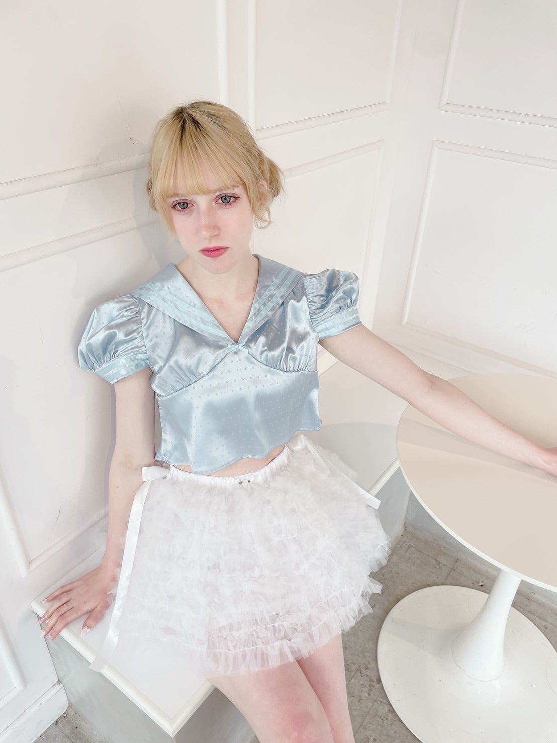 S/S サテンドットセーラーブラウス | lilLilly official webstore