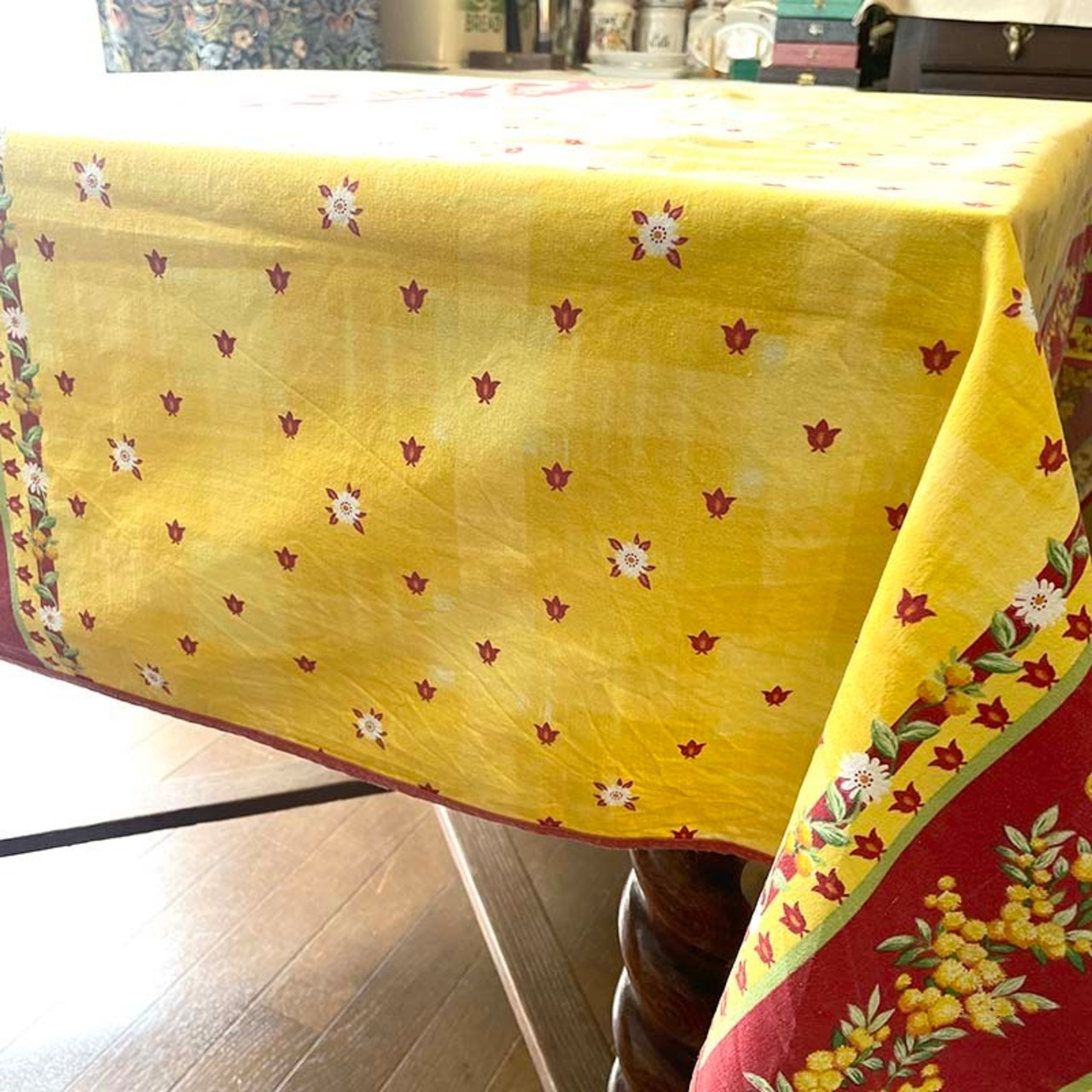 マルチクロス テーブルクロス ミモザ　コットン 　南仏柄 12clcy10