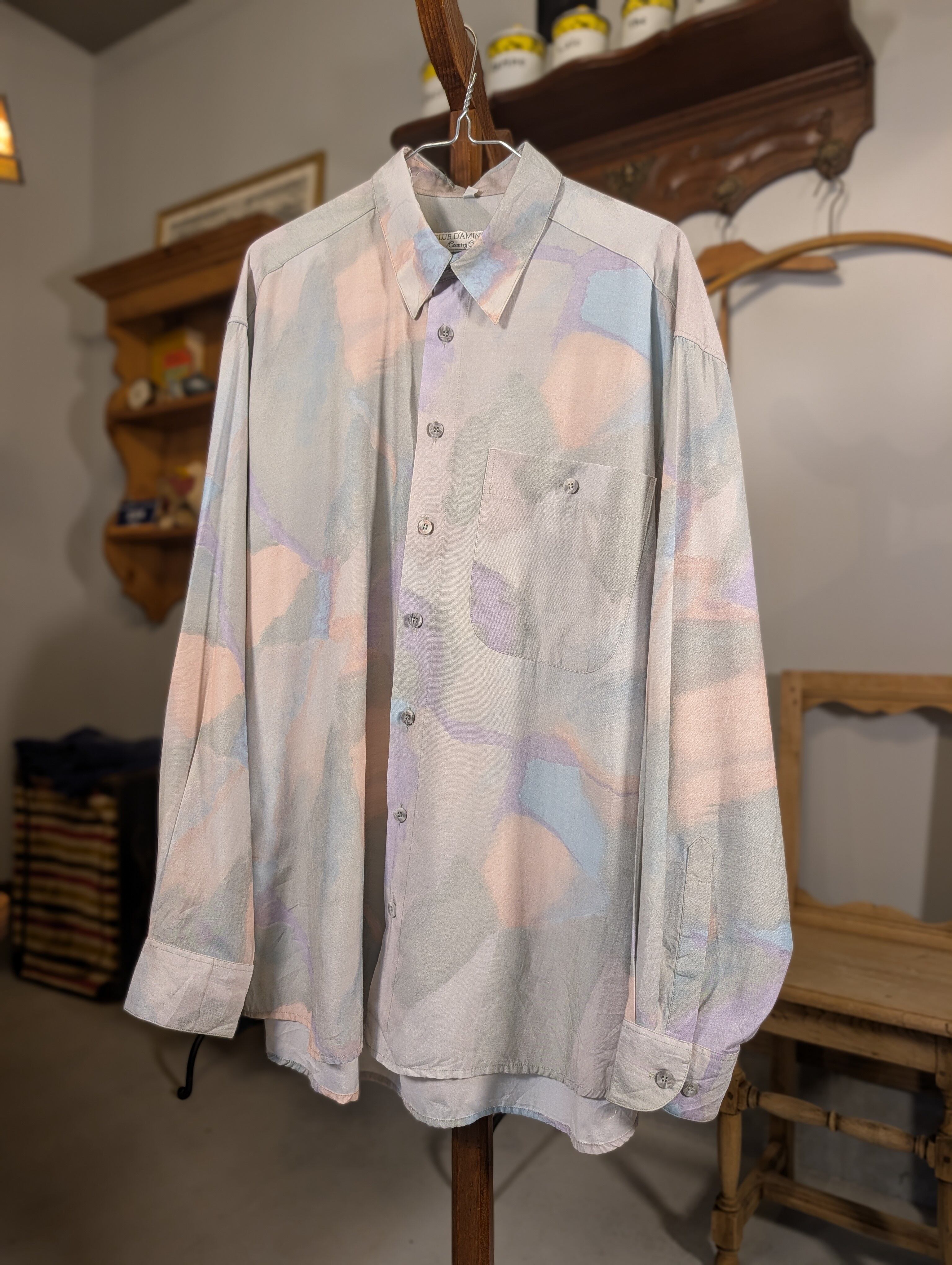 1990s Euro CLUBDAMINGO Viscose Shirts Marble