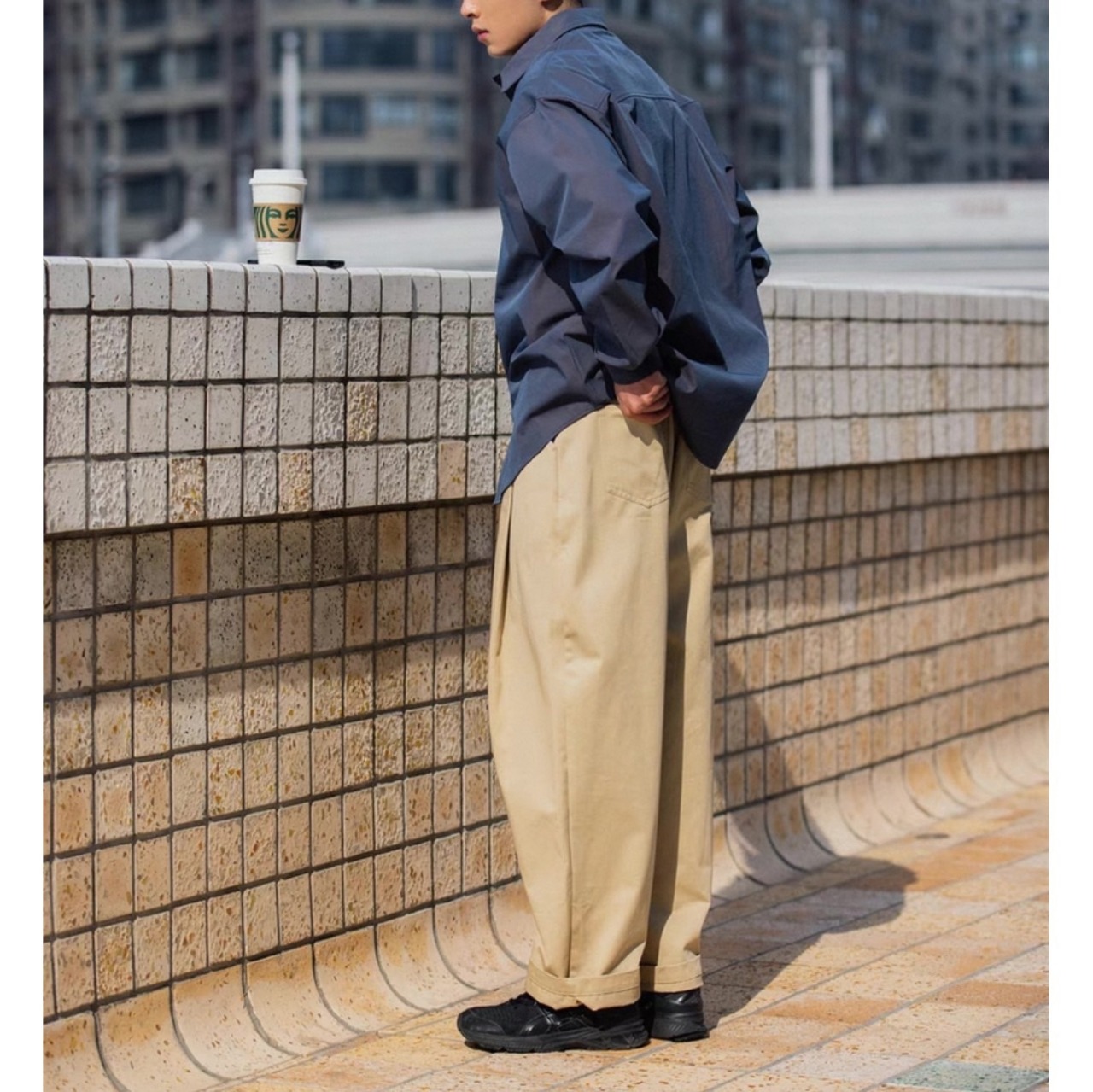 Wide leg tuck pants 0369 - 5