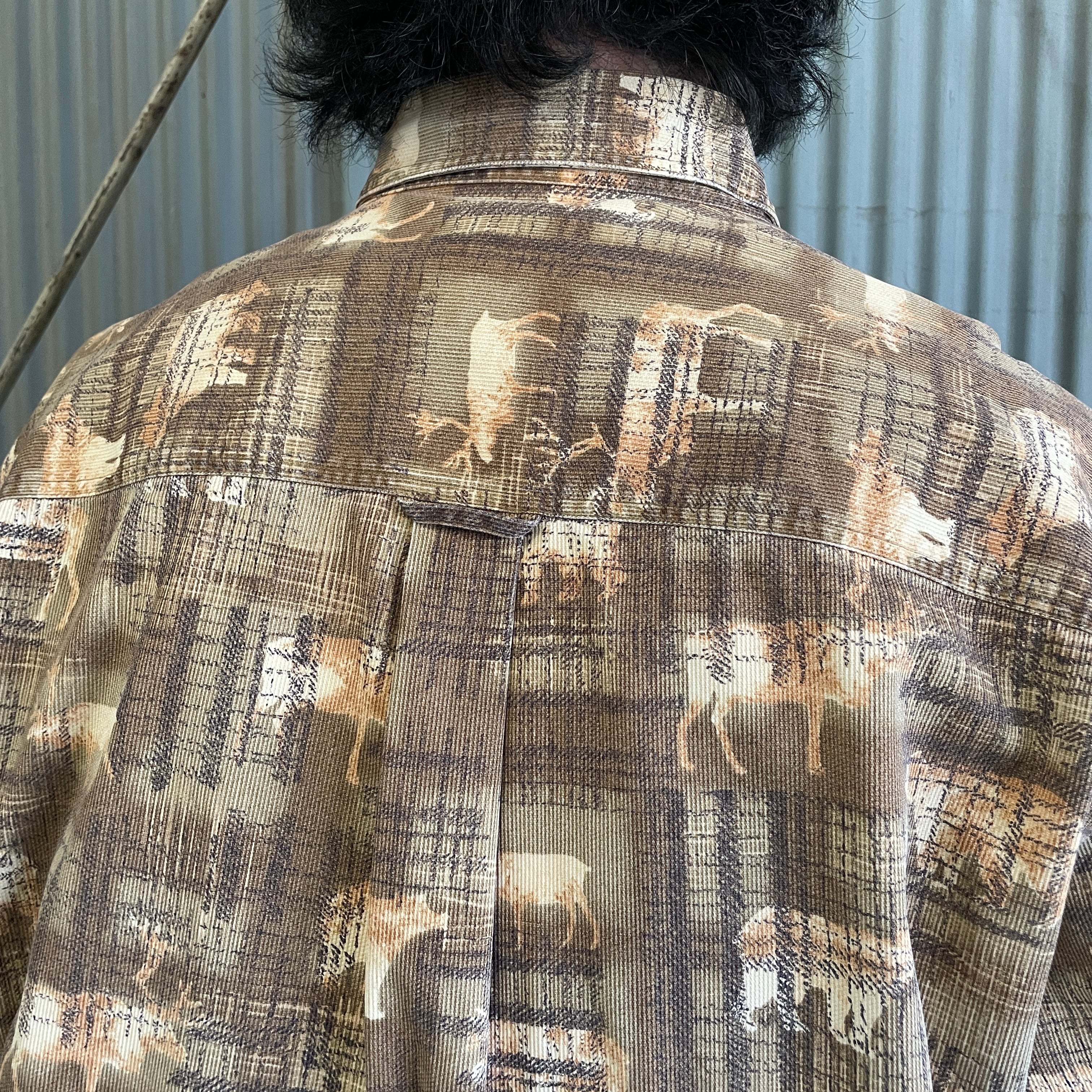 WOOLRICH ウールリッチ 総柄 オールプリント アニマル コットン 長袖 WOOLRICH ウールリッチ 総柄 オールプリント アニマル コットン 長袖