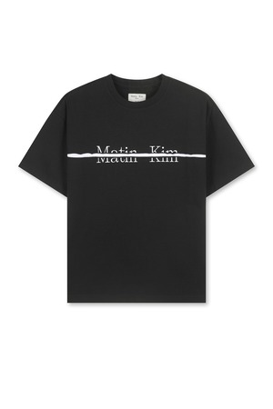 [Matin Kim] MATIN KIM LOGO CUTTED LAYERED TOP IN BLACK 正規品 韓国ブランド 韓国通販 韓国代行 韓国ファッション マーティンキム matinkim 日本 店舗