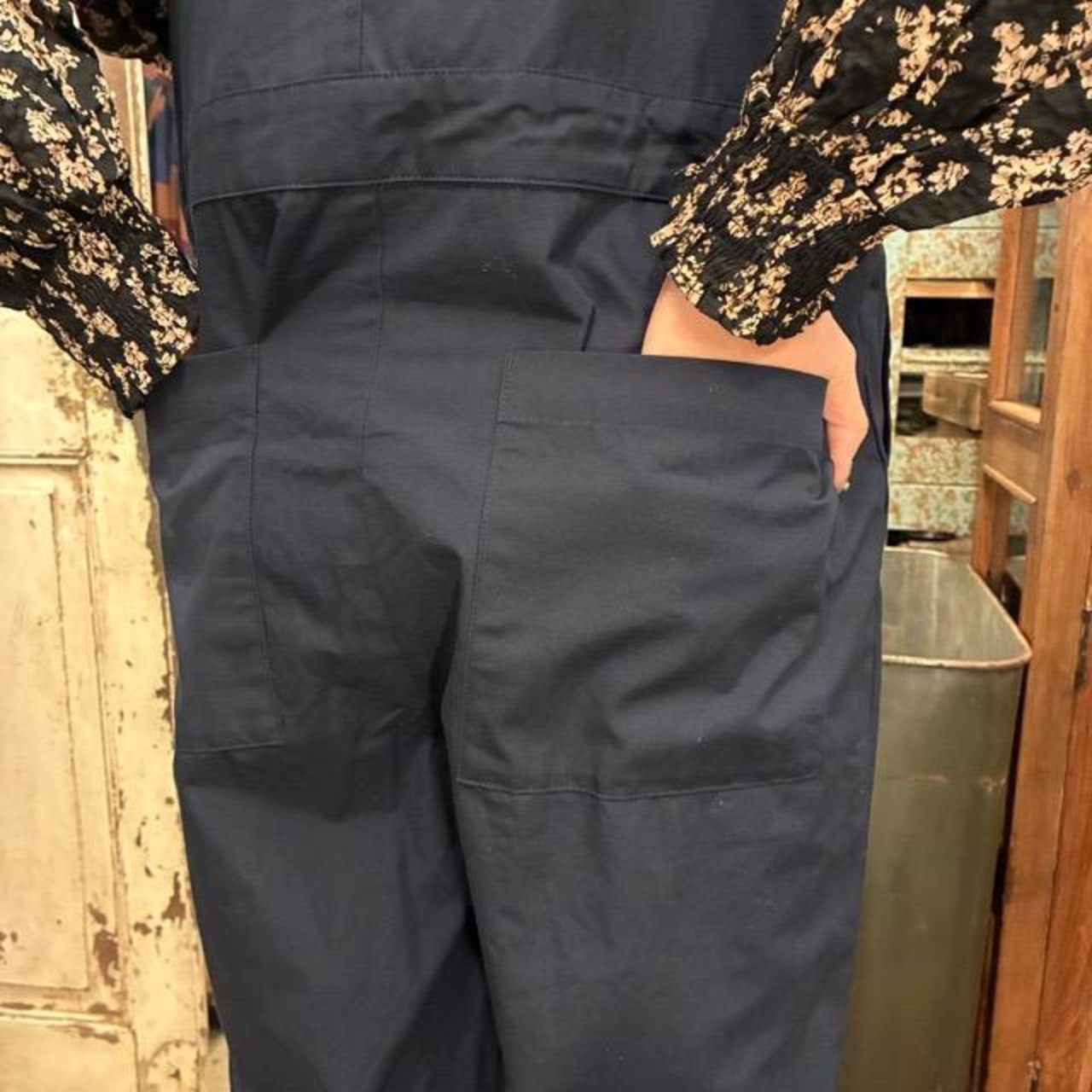 UNIVERSAL TISSU Compact Weather Overalls, Black, Made in Japan, Cotton