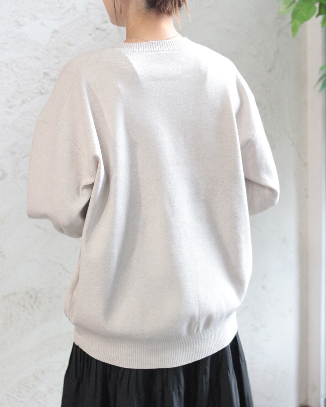 hunch】静電気防止 やわもちヤーン オーバークルーネック (250961