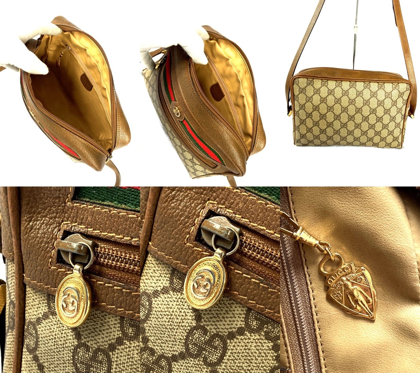 美品 GUCCI グッチ シェリー ダブルG インターロッキング プレート