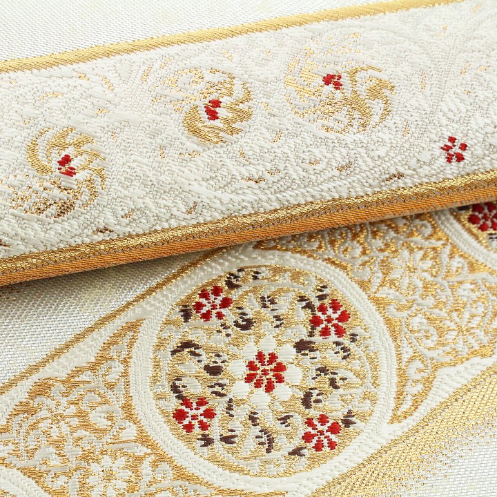 西陣の名門【河合美術織物】　エレガントなフォーマルに…　美品の袋帯です鎌倉ふわり