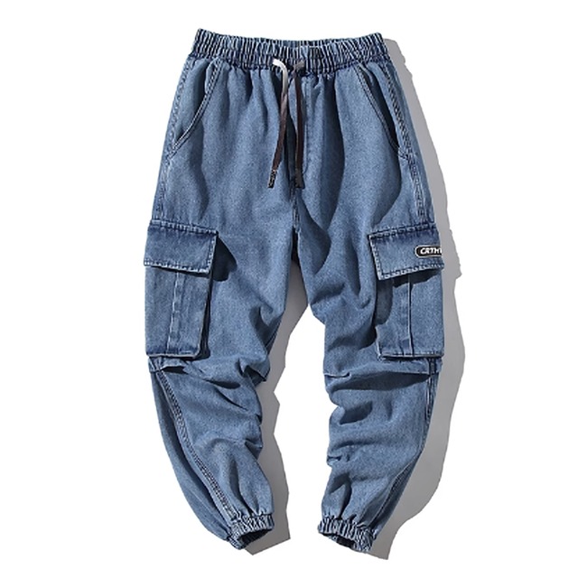Denim jogger cargo pants 2135