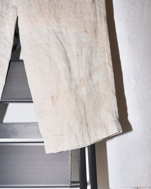 ssstein "HEAVY LINEN HERRINGBONE WIDE EASY TROUSERS〔NATURAL〕"