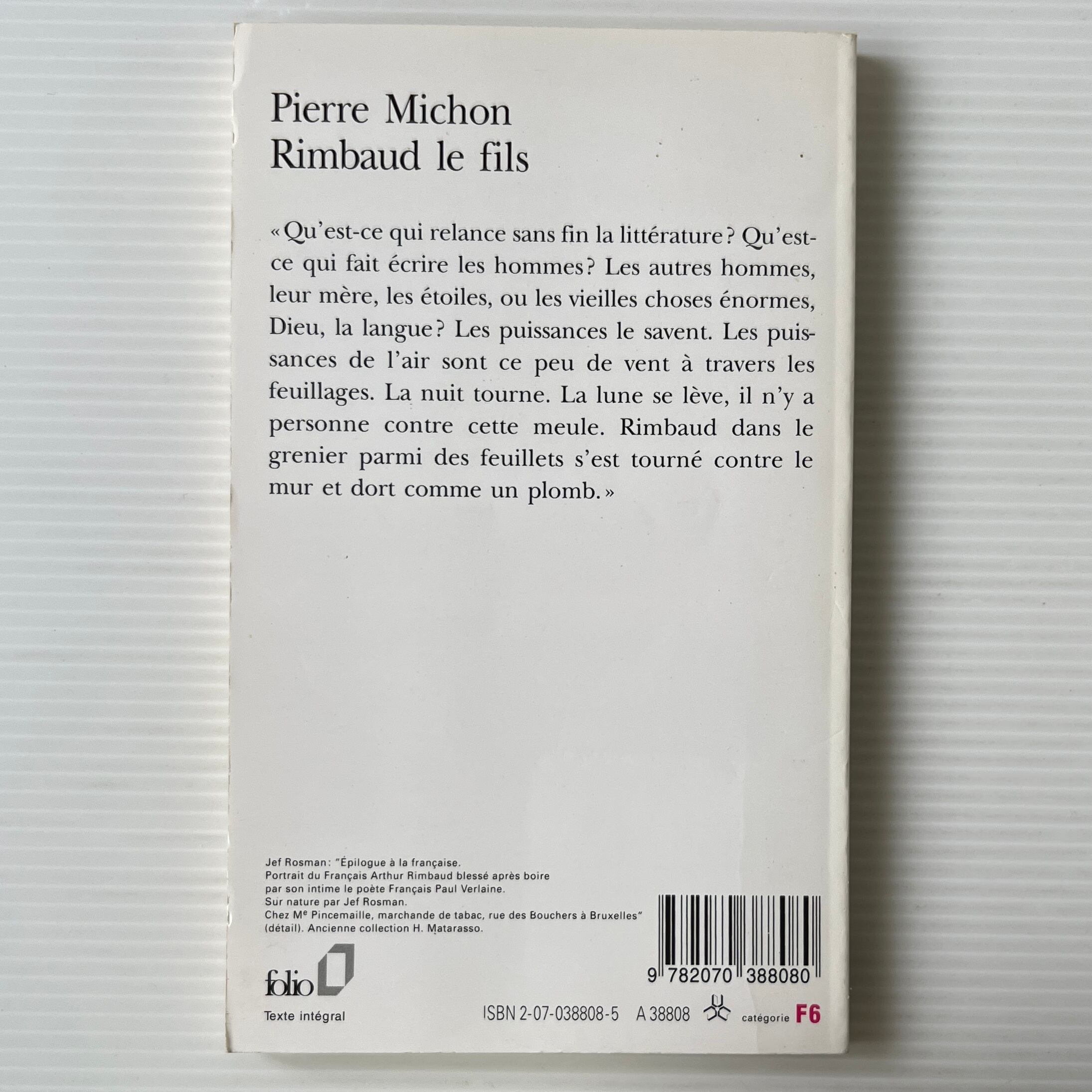 Rimbaud Le Fils <Collection Folio>わが子ランボー / Pierre Michon ピエール・ミショー / Gallimard