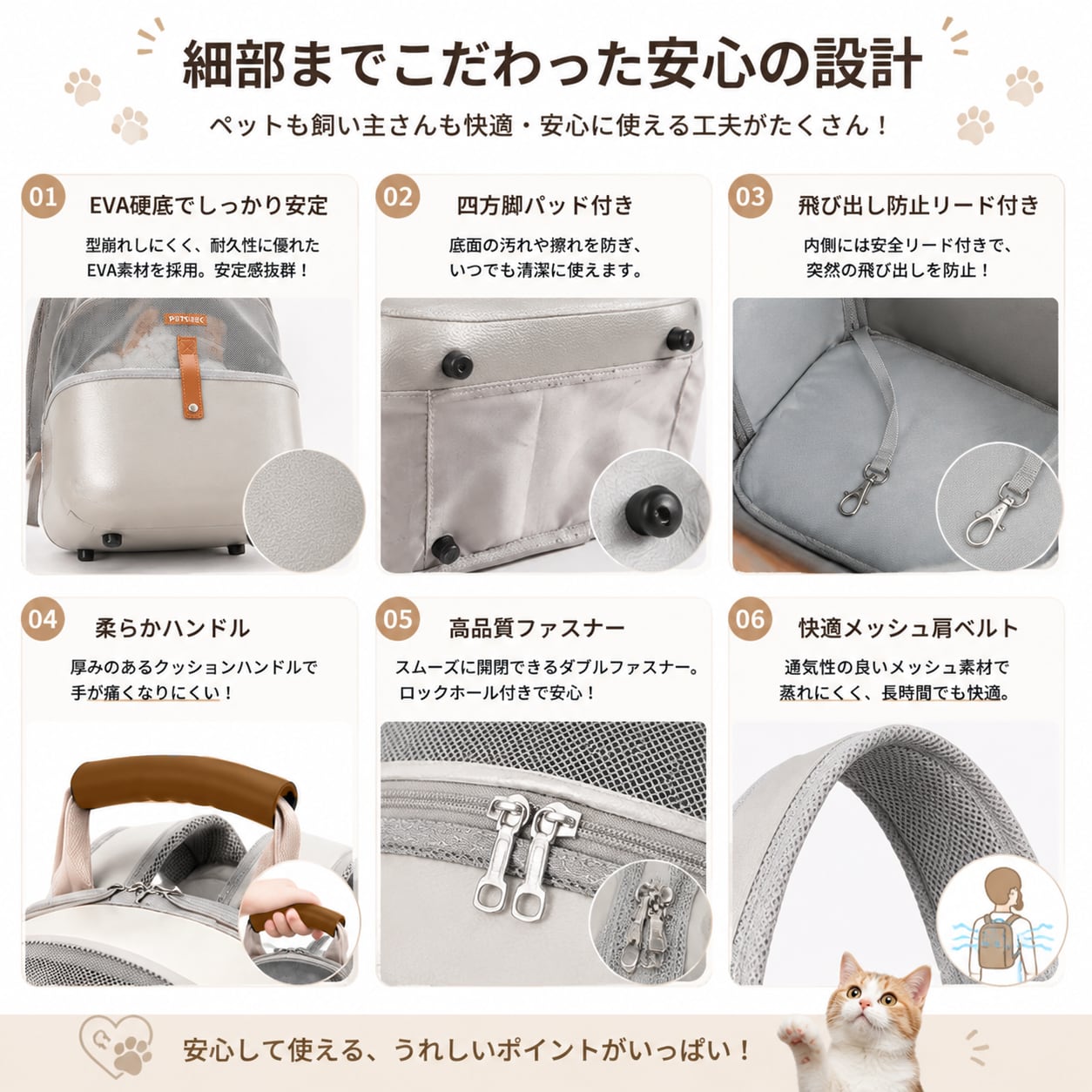 JL126.猫・犬用 ペットキャリーバッグ リュック型 大容量 ペットバッグ