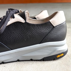 men's HAND MADE leatherスニーカー　Vibram sole　Black
