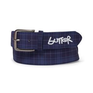 BUTTERGOODS PLAID BELT NAVY