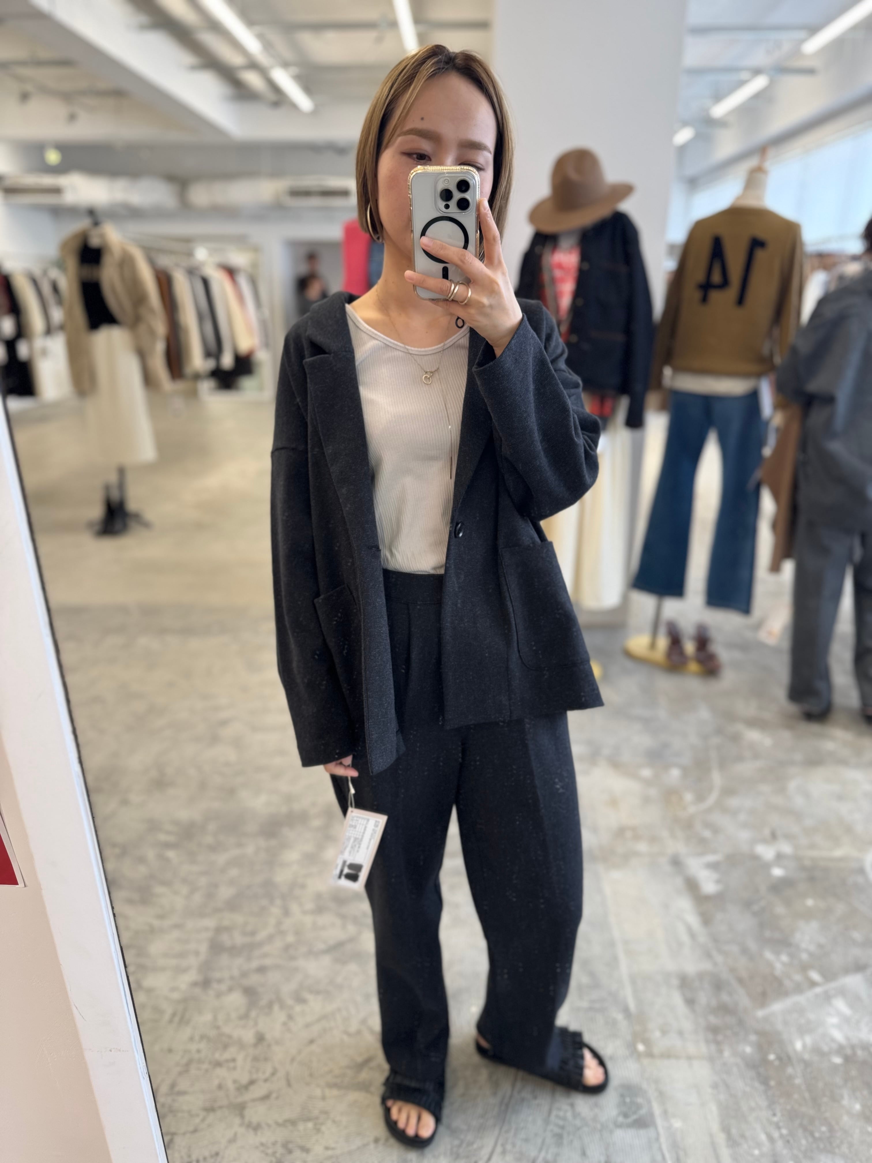 【LEMELANGE】ウールコットンロングテーラードジャケット 8551801