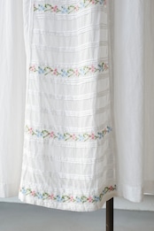 Sheer lily-white embroidered skirt