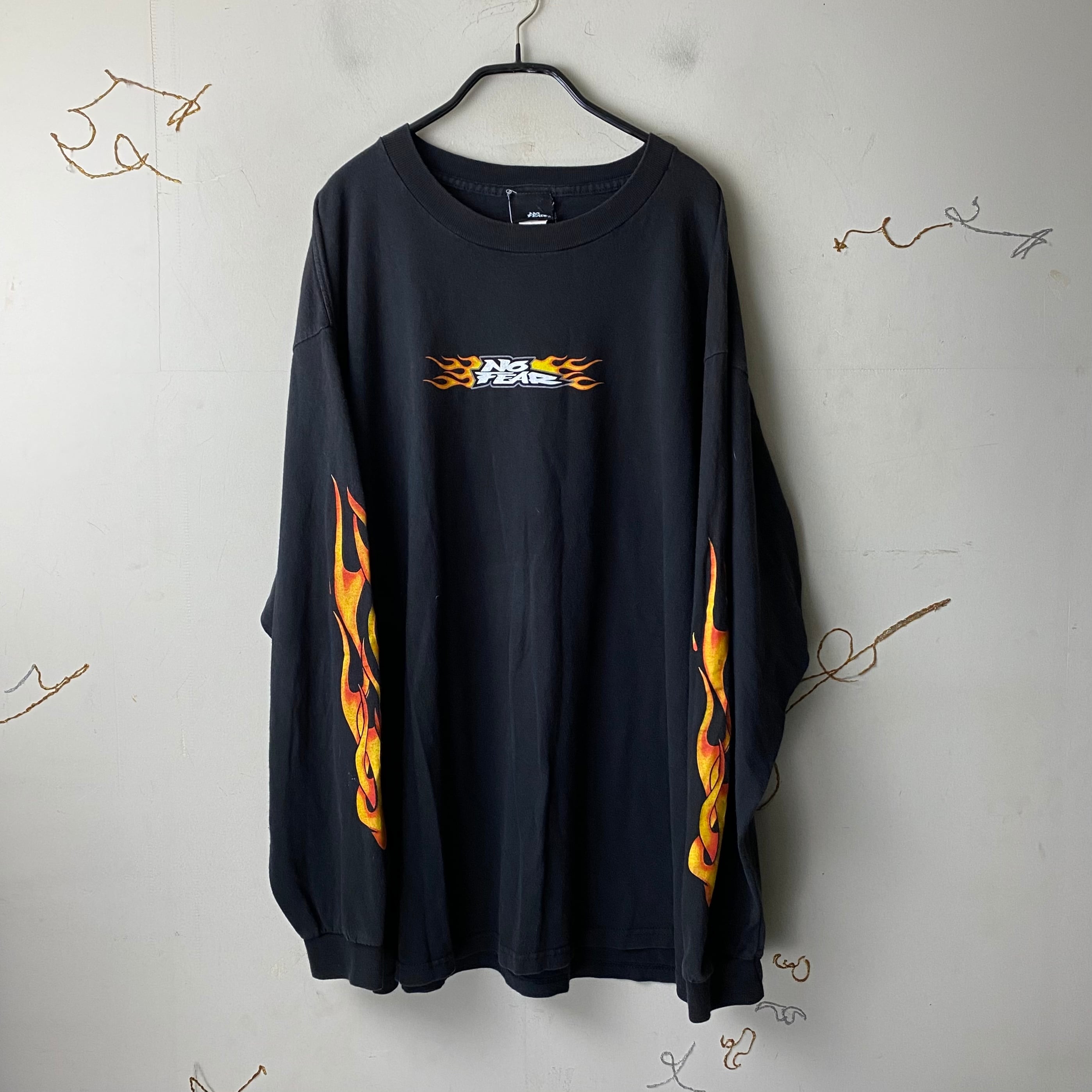 ハーレーダビッドソン 鬼フェード ポケット ロンT ファイヤーフレイム