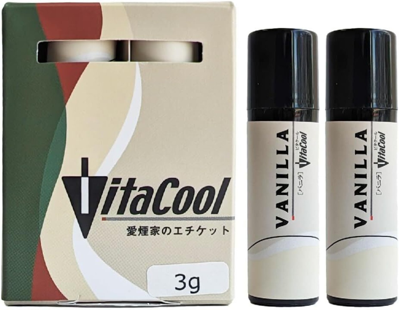ビタクール 3g×2本(vitacool) (バニラ) 禁煙サポート 禁煙グッズ タール80%カット 1000本分使用可 煙が甘い香りに タバコの先に粉をつけて火をつけるだけ