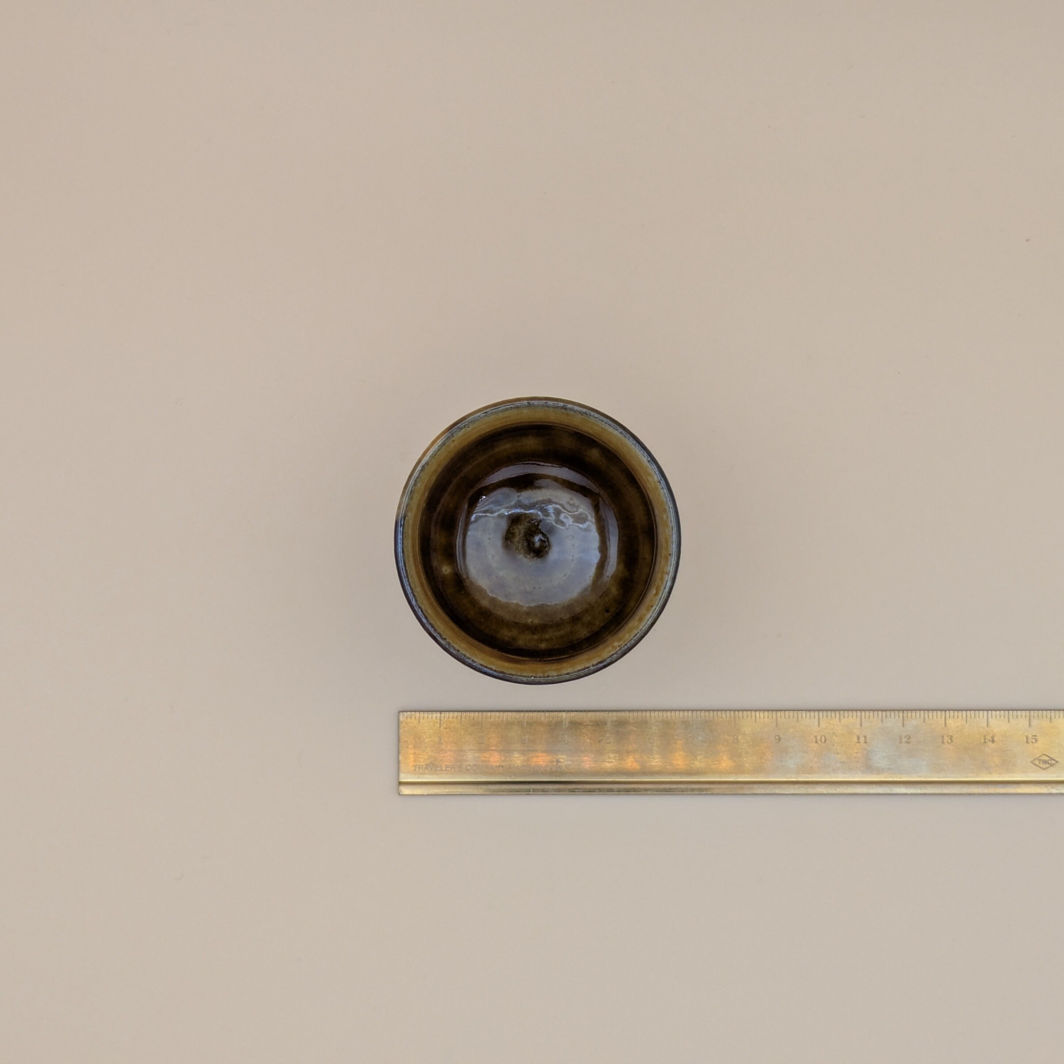 小鹿田焼】 一口杯 5.8cm （飴釉 緑釉 飛び鉋） 酒器 ぐい吞み