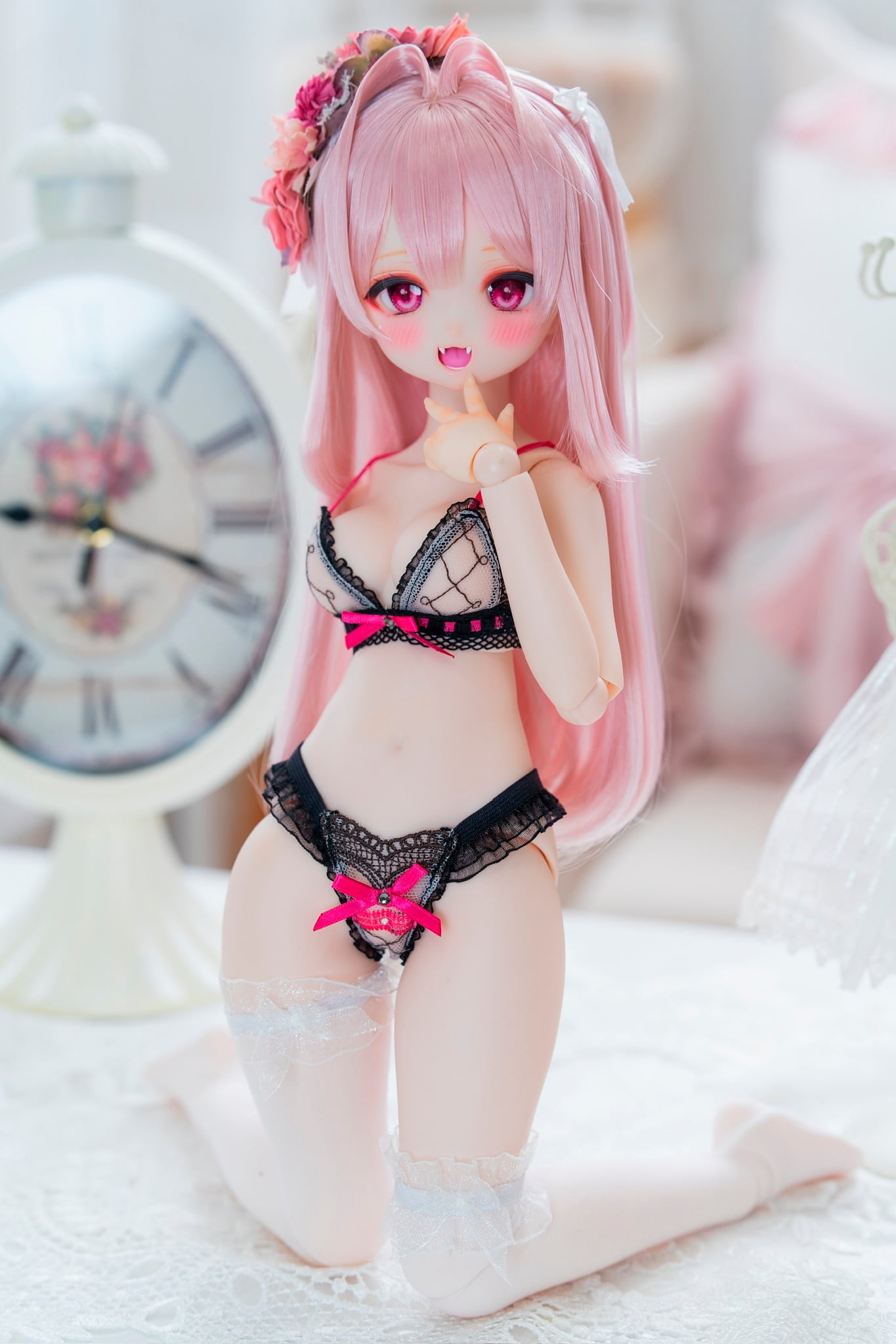 【MDD/もちあし2.0(S～L胸)】ミルキーピンクレース下着