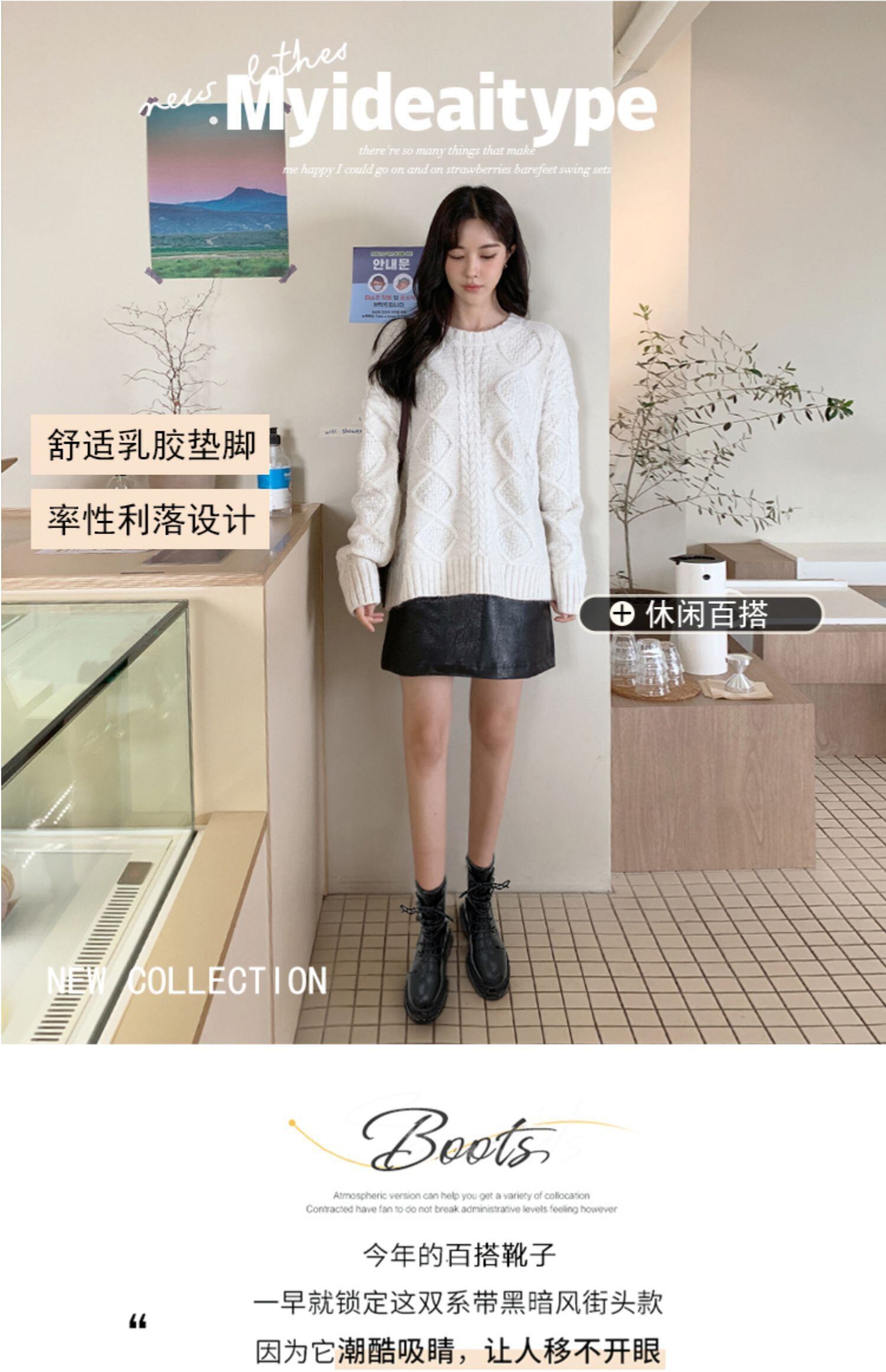 ブーツカジュアルストラップ ジッパー薄手 靴 シューズ フェイクシューズ76275729228