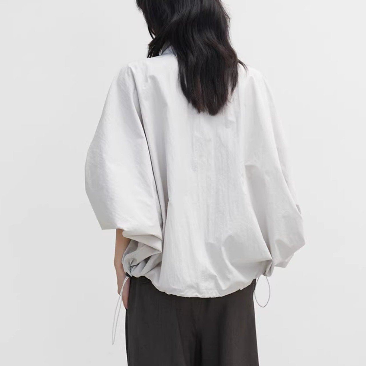 ドローストリング バルーンスリーブ ショート丈 ブルゾン 00152・画像6