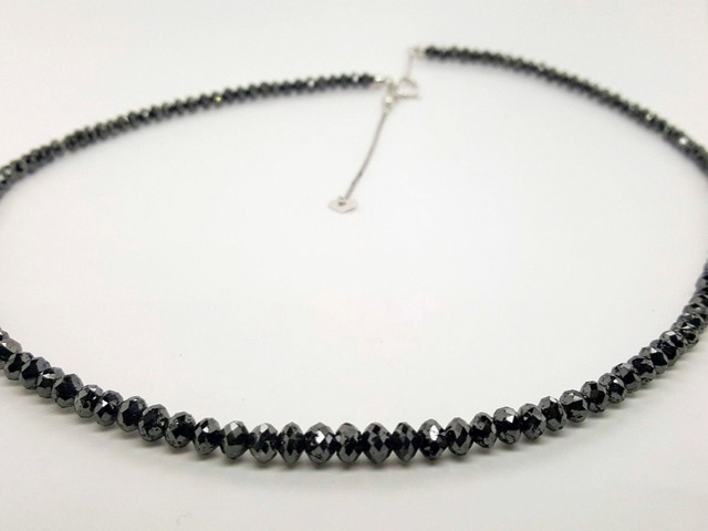 K18WG 5A 50ct ブラックダイヤネックレス