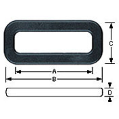 YKK LH38E　カクカン　38㎜用　平カン　黒　2個
