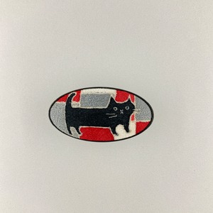 帯留「黒ネコ　ブロック」