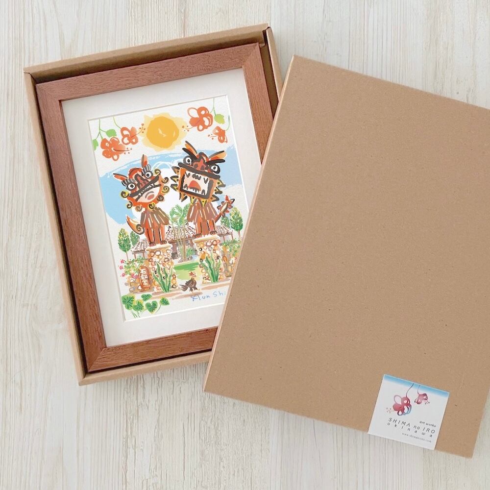 9.イラストフレーム「水面シーサー」（Sサイズ） | shimanoiro
