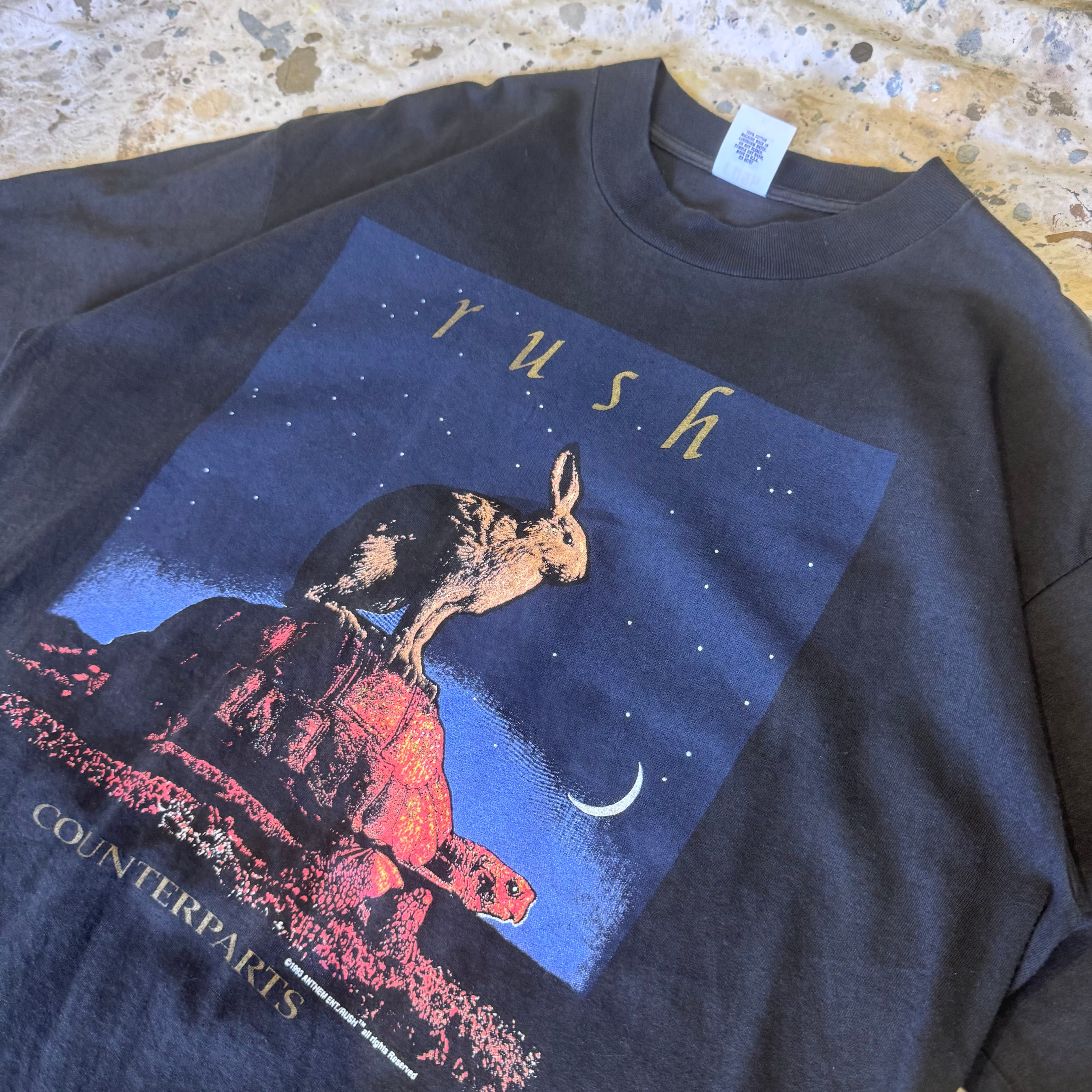 90s RUSH Tシャツ Counterparts バンドT うさぎ ブラック XL | 古着屋