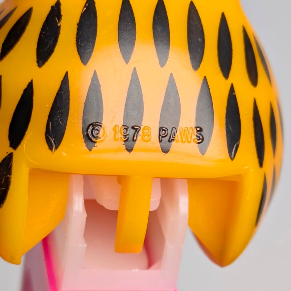 ☆ VINTAGE 90' ☆【 Garfield / ガーフィールド ) 】PEZ / ペッツ 『 ガーフィールド / ネオンピンクステム 』Made in SLOVENIA 〚アメリカン雑貨 アメトイ〛