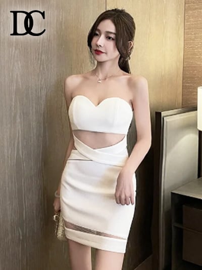 《プチプラ》シースルーミニベアトップドレス/キャバドレス