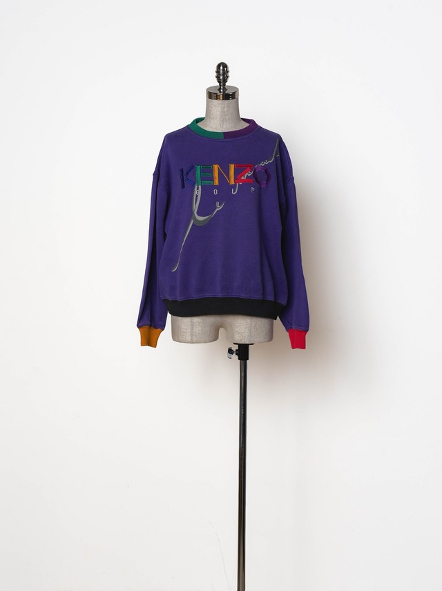 KENZO GOLF ケンゾーゴルフ マルチカラーロゴ刺繍 バックプリント スウェット