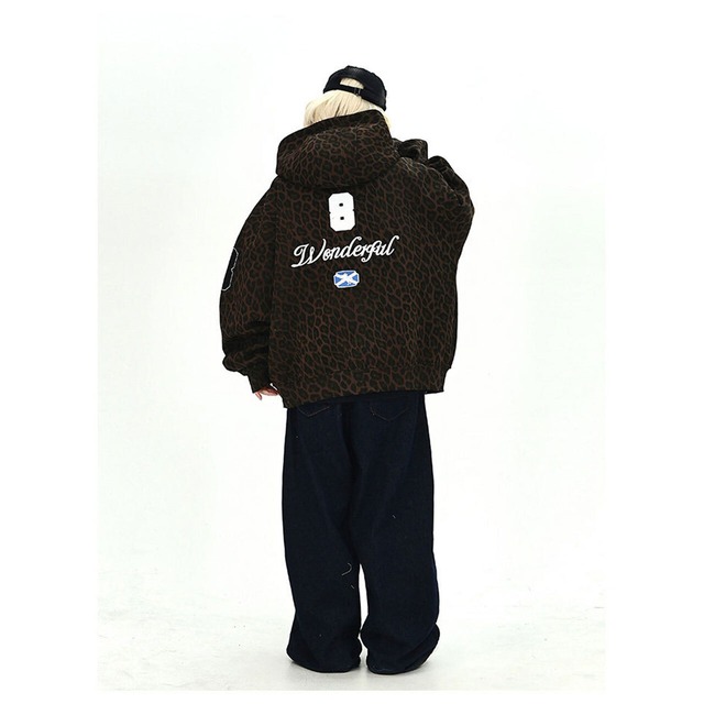 レオパードパターンワッペンジップフーディ
 1col   R01729