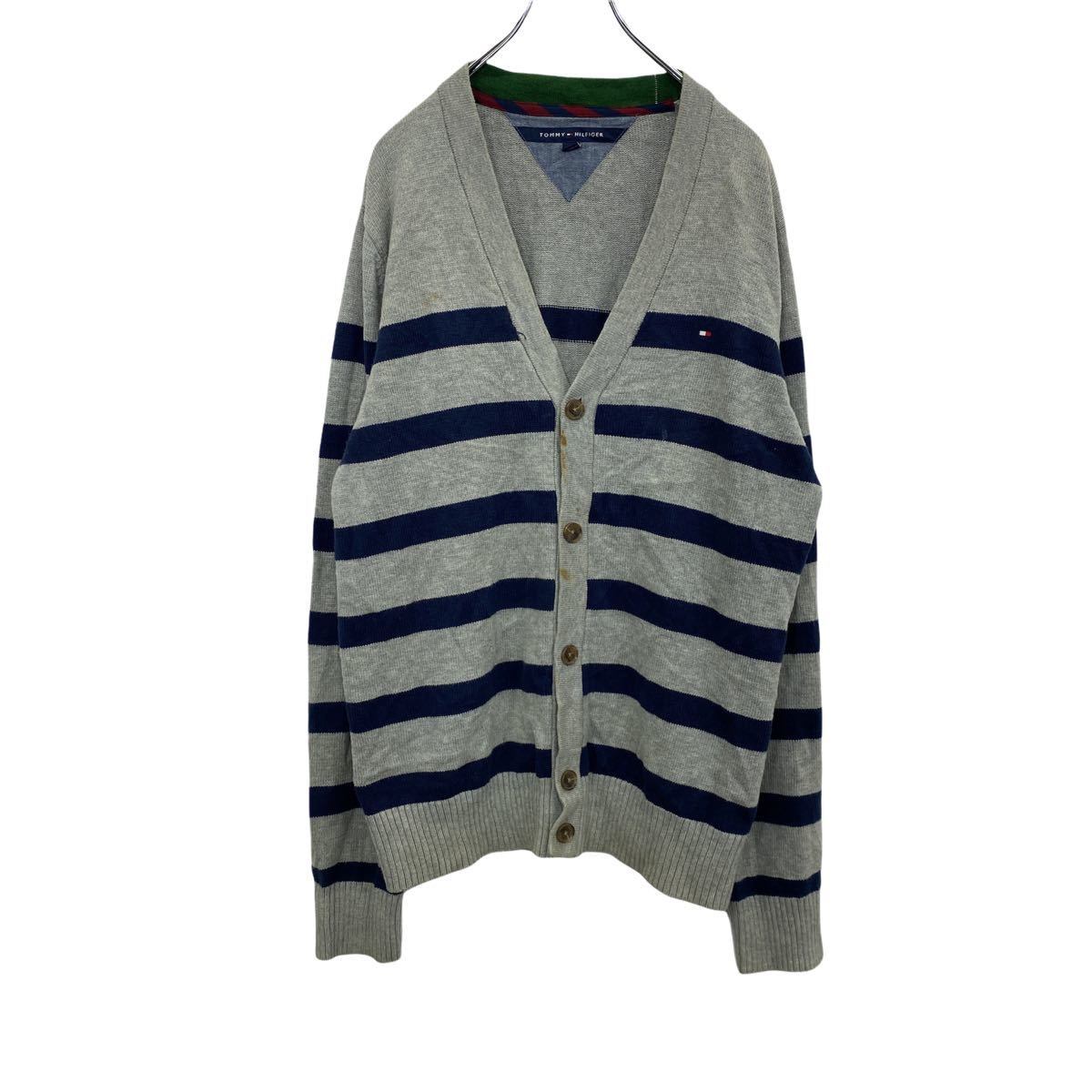 TOMMY HILFIGER ニットカーディガン L グレー トミーヒルフィガー