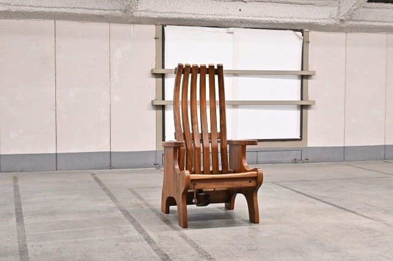 ジャパンクラフト ウォールナット無垢材 リクライニングチェア アームチェア ナチュラルテイスト デッキチェア アウトドア GARDEN 角度調節【中古家具/中古インテリア/USED家具ユーズド家具/リサイクル】