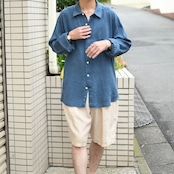 BOHIO linen 2tuck slacks shorts