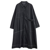 配色ステッチ デニム フレア コート 00421