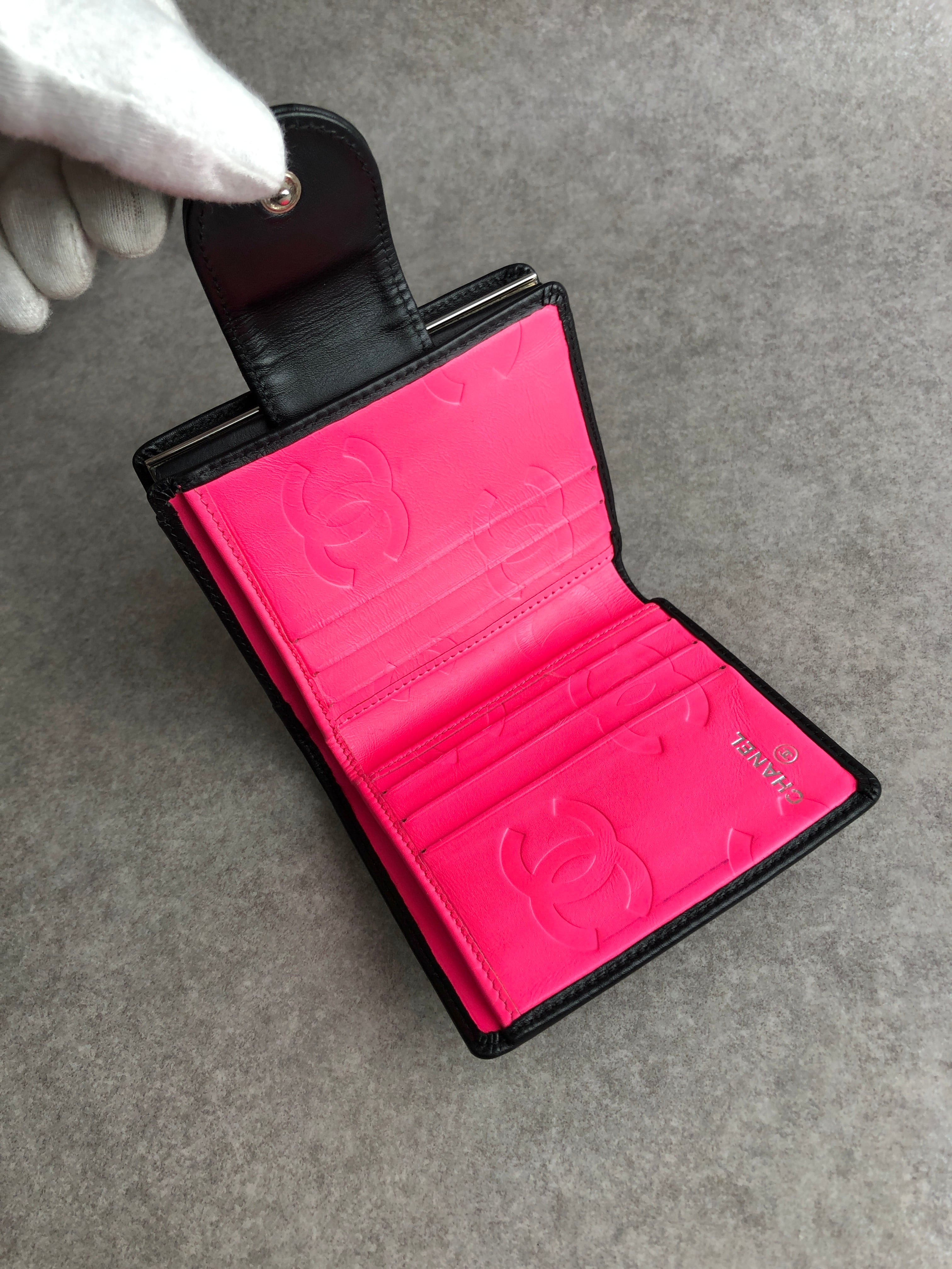 CHANEL シャネル カンボンライン 財布 ブラック ココマーク レザー 二