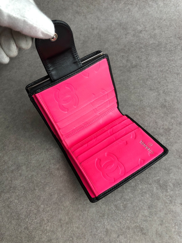 CHANEL シャネル カンボンライン 財布 ブラック ココマーク レザー 二つ折り vintage ヴィンテージ オールド bggtt6