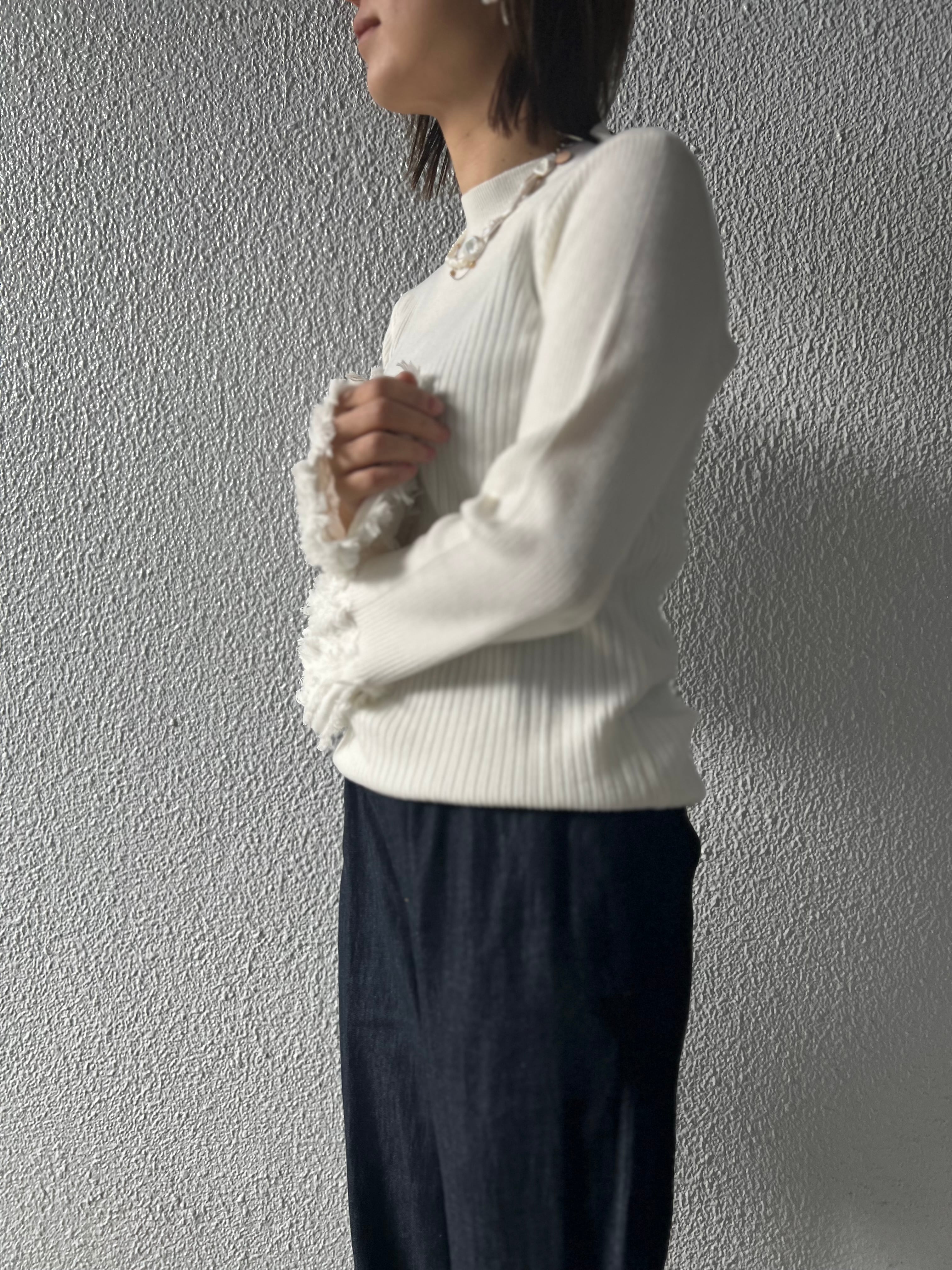 【SELECT】フリンジカフスリブニット 326720