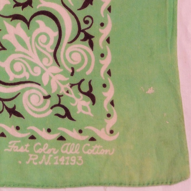 60s Vintage Bandana Cursive Fast Color 60年代 ヴィンテージ バンダナ 筆記体表記 Big Time ヴィンテージ 古着 Bigtime ビッグタイム